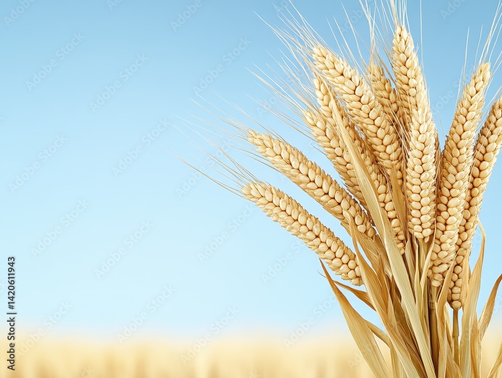Golden Wheat Ears Against Sky Golden Wheat Ears Against Sky