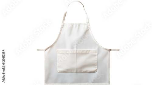 Apron Essential: A pristine, classic apron with a practical pocket, ready for culinary adventures, and the heart of any kitchen, symbolizing domesticity and cleanliness.