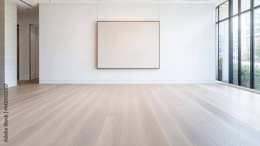 Obraz premium Modern gallery space with empty canvas