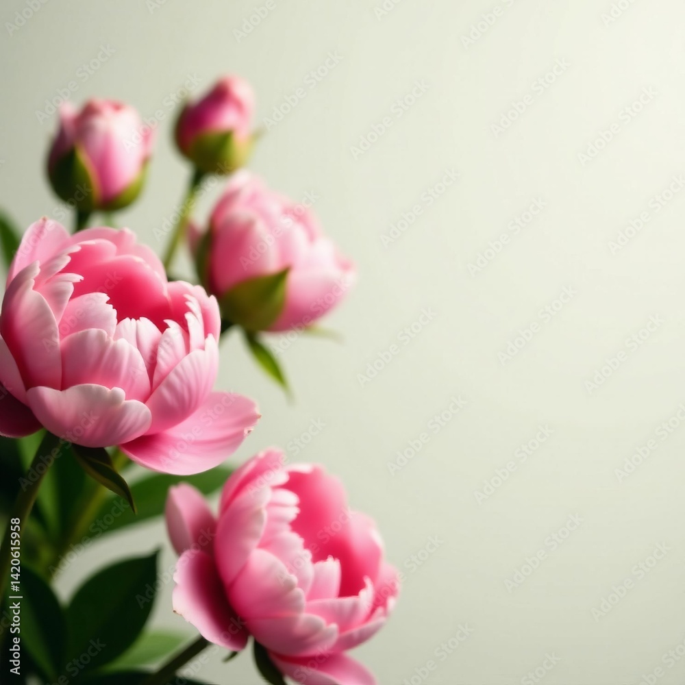 Obraz premium Soft focus peony flowers close up for elegant floral background, floral, close up