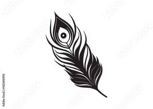 Peacock Feather silhouette vector