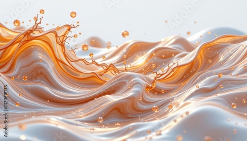 Immerse yourself in a visually striking 3D render that simulates the natural ebb and flow of liquid elements, creating a sense of movement and energy that is both captivating and serene.