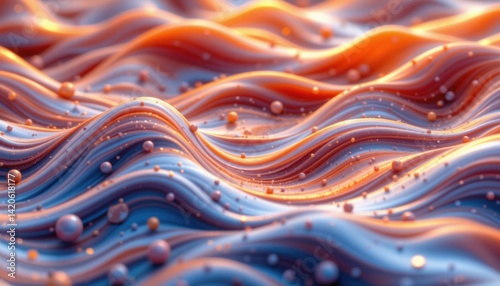 Immerse yourself in a visually striking 3D render that simulates the natural ebb and flow of liquid elements, creating a sense of movement and energy that is both captivating and serene.