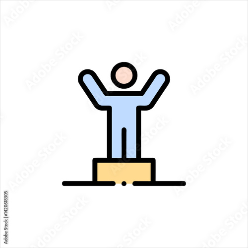 winners on pedestal