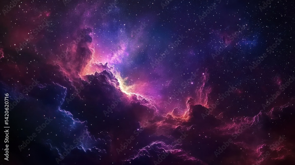 Fototapeta premium Vivid Milky Way Galaxy with Vibrant Cosmic Dust