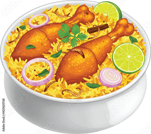 Delicious Chicken Biryani in a Bowl