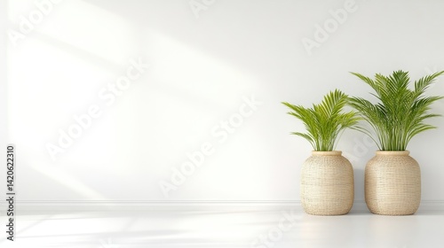 Minimalist interior with potted plants