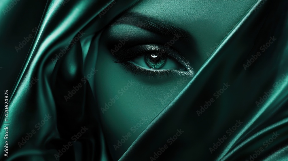 Deep Emerald Green Satin Fabric Background Ultra HD