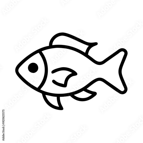 electric blue ram fish line drawn outline vector art - illustration electric blue ram fish, isolated transparent background