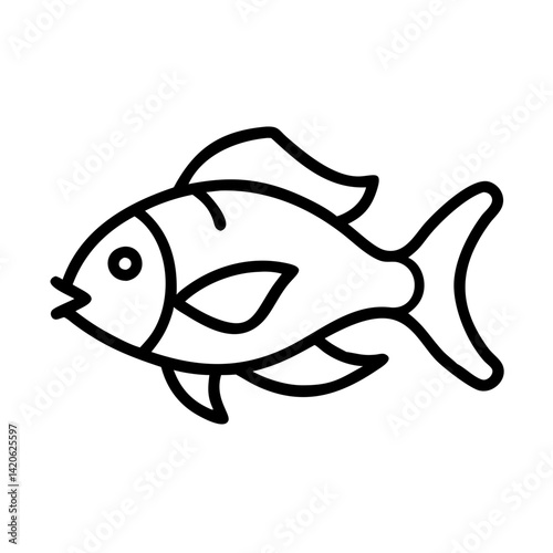 electric blue ram fish line drawn outline vector art - illustration electric blue ram fish, isolated transparent background