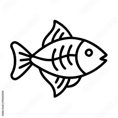 rainbowfish line drawn outline vector art - illustration rainbowfish, isolated transparent background