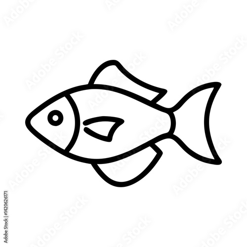 platy fish line drawn outline vector art - illustration platy fish, isolated transparent background