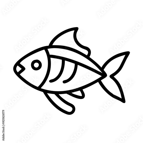 rainbowfish line drawn outline vector art - illustration rainbowfish, isolated transparent background
