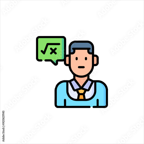 vector illustration of a man holding a tablet