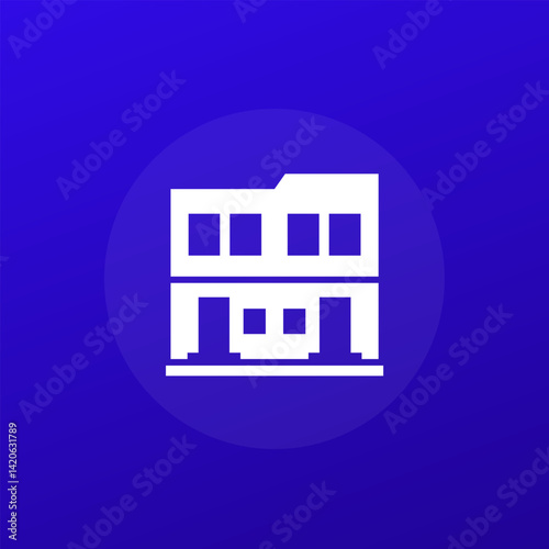 duplex icon, two family house vector