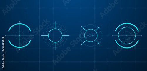 Futuristic HUD target or aim pointers. Vector illustration
