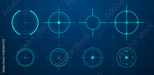 Futuristic HUD target or aim pointers. Vector illustration