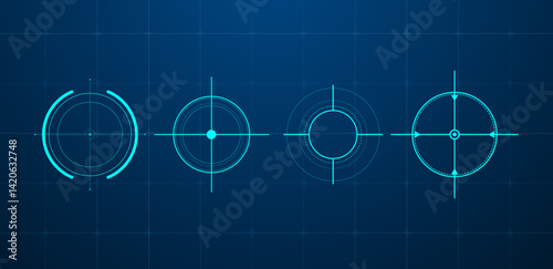 Futuristic HUD target or aim pointers. Vector illustration