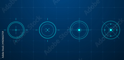 Futuristic HUD target or aim pointers. Vector illustration