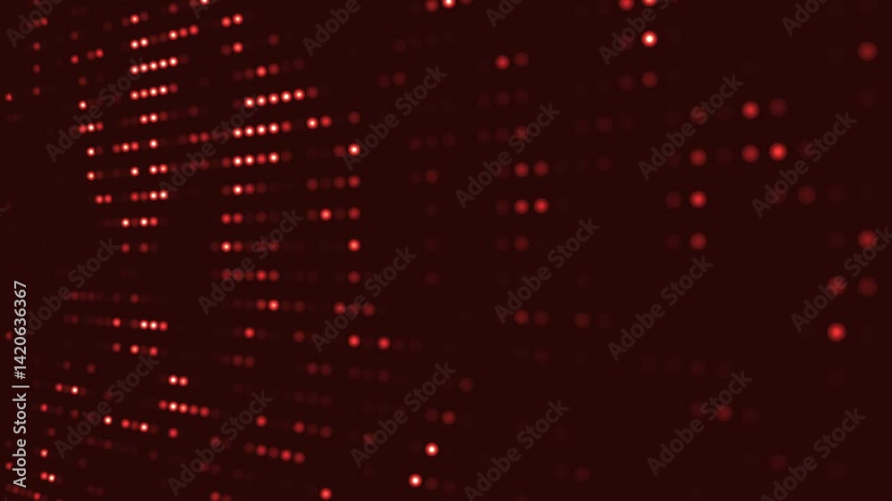 Dark red background with glowing animated pixel light dots forming digital patterns Great for holiday themes futuristic designs or tech inspired celebration visuals Dark red background with glowing animated pixel light dots forming digital patterns Great for holiday themes futuristic designs or tech inspired celebration visuals