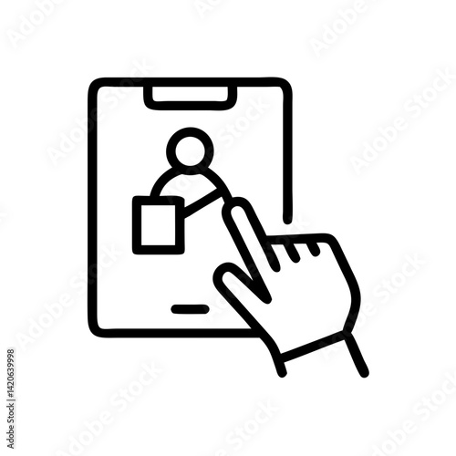 Engaging User Interaction Icon Design Digital Platforms Graphic Illustration Modern Aesthetics