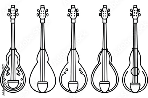 9-piece mandolin set with unique styles