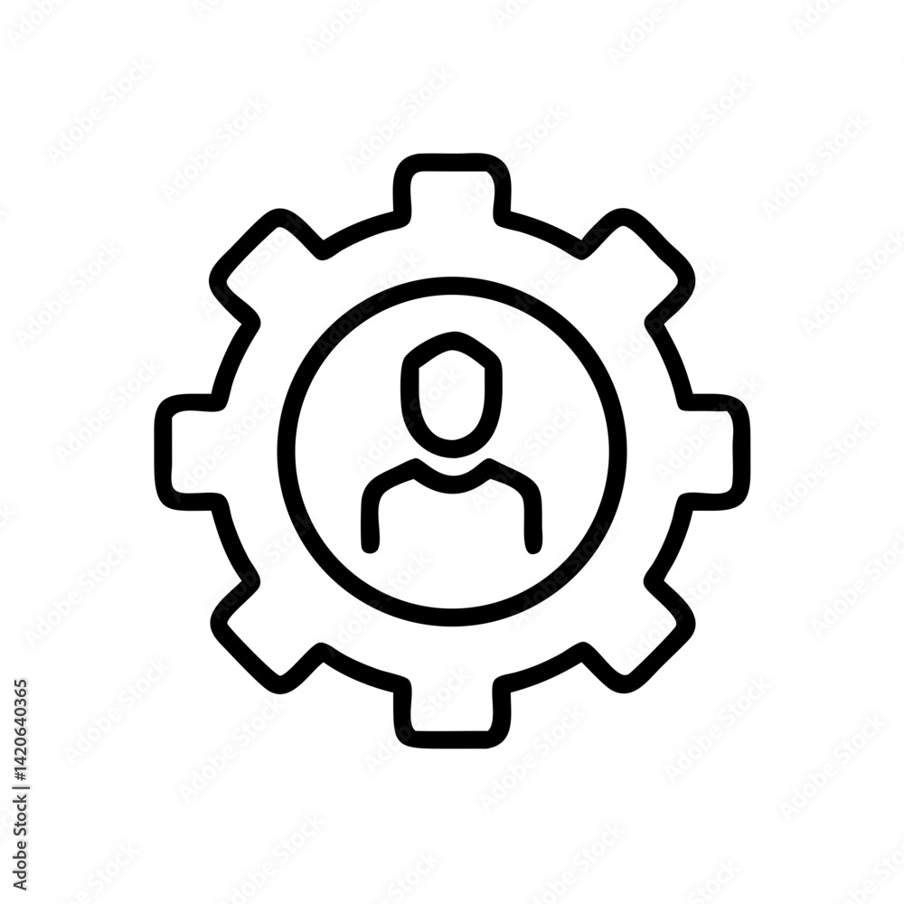 User Icon Gear Symbol Digital Design Iconography Creative Workspace Minimalistic View Modern Concept User Icon Gear Symbol Digital Design Iconography Creative Workspace Minimalistic View Modern Concept