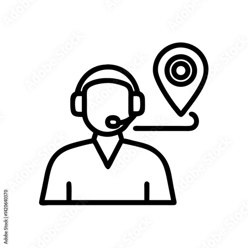 Customer Support Icon Agent Assistance Virtual Environment Digital Interaction