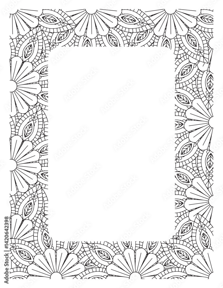 Obraz premium Flower Borders Coloring Books -KDP