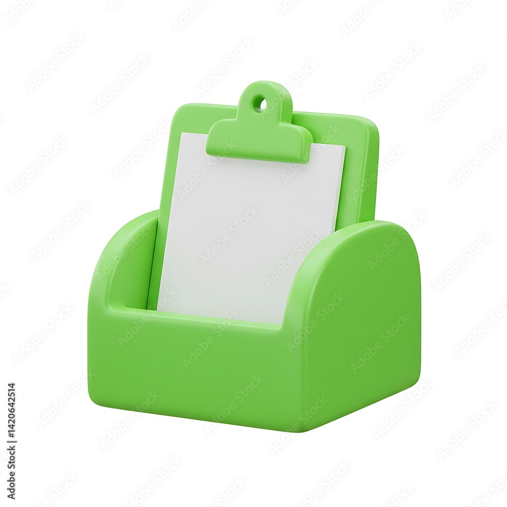 Fototapeta premium 3D Cartoon Green Memo Stand