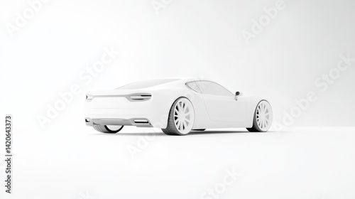Monochromatic futuristic car design, studio shot