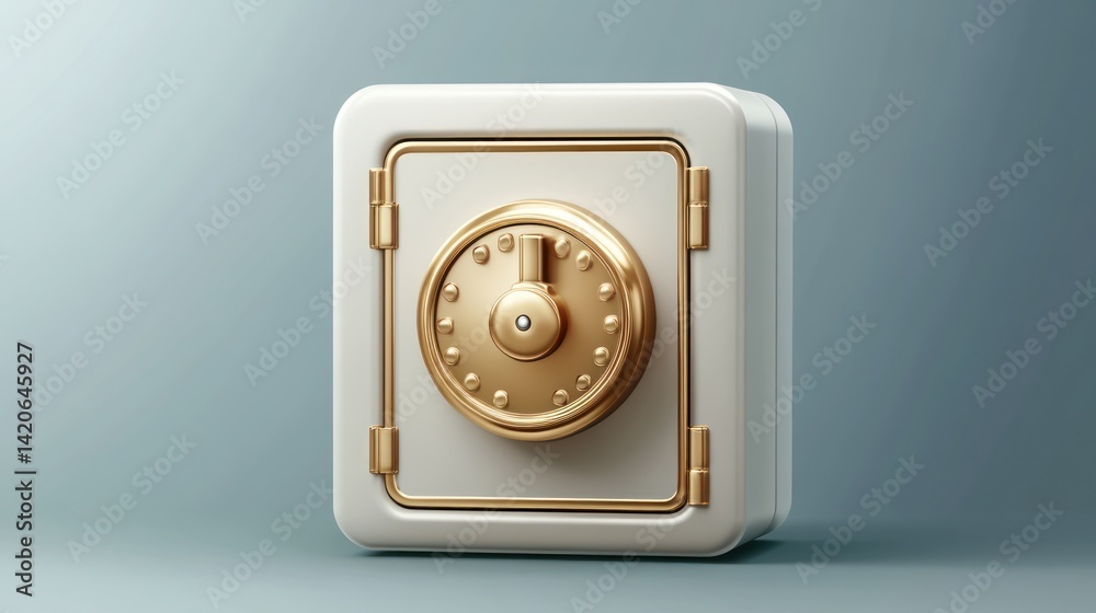 3D rendering of a secure safe, symbolizing protection and financial security 3D rendering of a secure safe, symbolizing protection and financial security