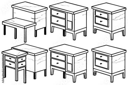 modern marble top nightstand design