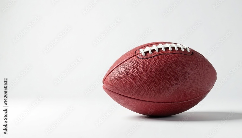 American football on a clean white background, studio shot, white, nfl, photography American football on a clean white background, studio shot, white, nfl, photography