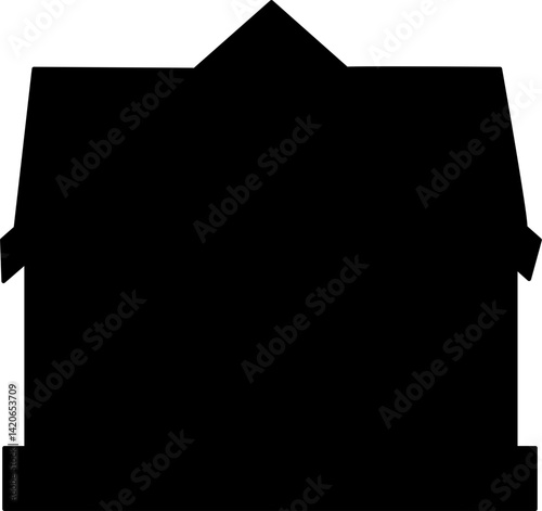 Black house silhouette vector for kids' learning, coloring, and educational activities. Perfect for worksheets, crafts, and preschool projects.