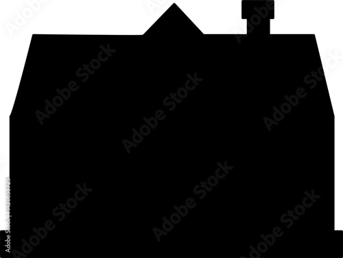 Black house silhouette vector for kids' learning, coloring, and educational activities. Perfect for worksheets, crafts, and preschool projects.