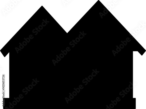 Black house silhouette vector for kids' learning, coloring, and educational activities. Perfect for worksheets, crafts, and preschool projects.