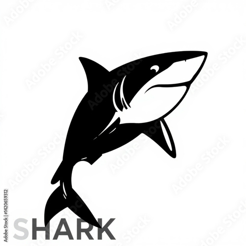 Black and white shark illustration