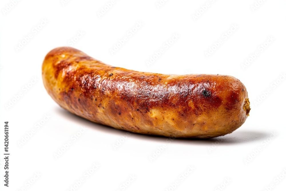 High-quality studio image of a sausage with rustic texture, isolated on white, suitable for meat promotions and culinary magazines. High-quality studio image of a sausage with rustic texture, isolated on white, suitable for meat promotions and culinary magazines.