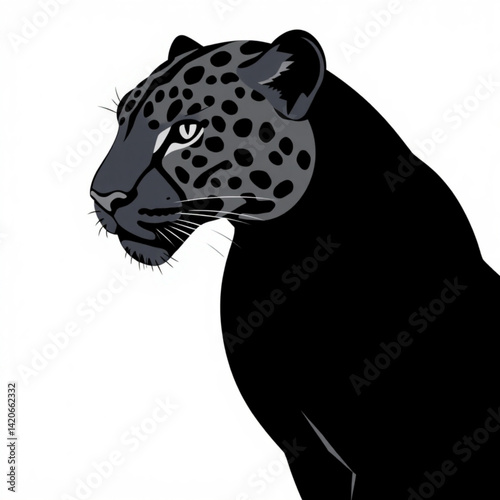 Illustration of a black panther cat