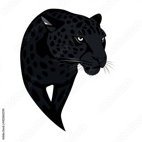 Illustration of a black panther face