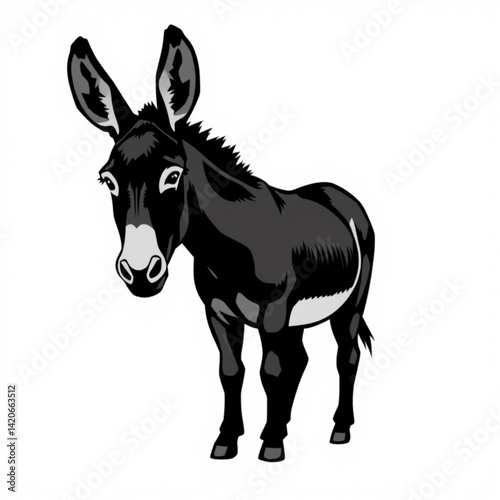 Illustration of a standing donkey