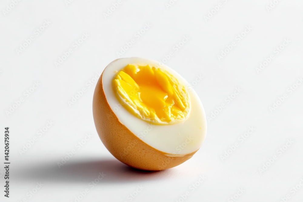 High quality studio photo of a boiled egg isolated on a clean white background, showcasing its simplicity and texture for culinary concepts. High quality studio photo of a boiled egg isolated on a clean white background, showcasing its simplicity and texture for culinary concepts.