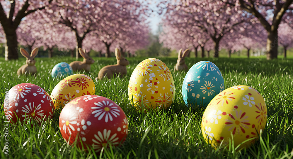 Fototapeta premium Vector, Illustration, easter egg, rabbit 