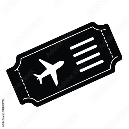 isolated boarding pass on white background