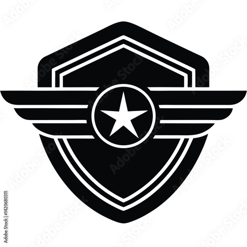 isolated co pilot badge on white background