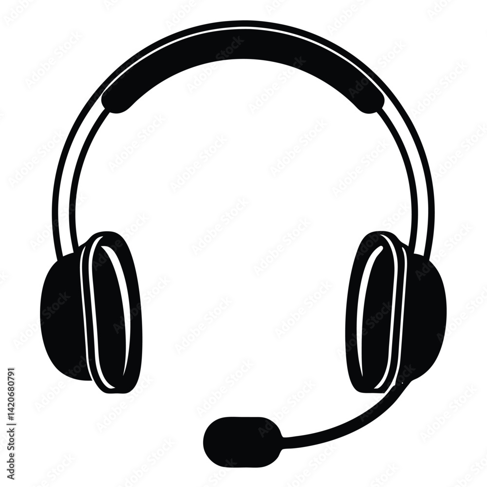 isolated communication headset on white background isolated communication headset on white background