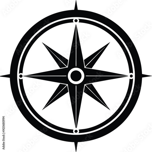 isolated compass on white background