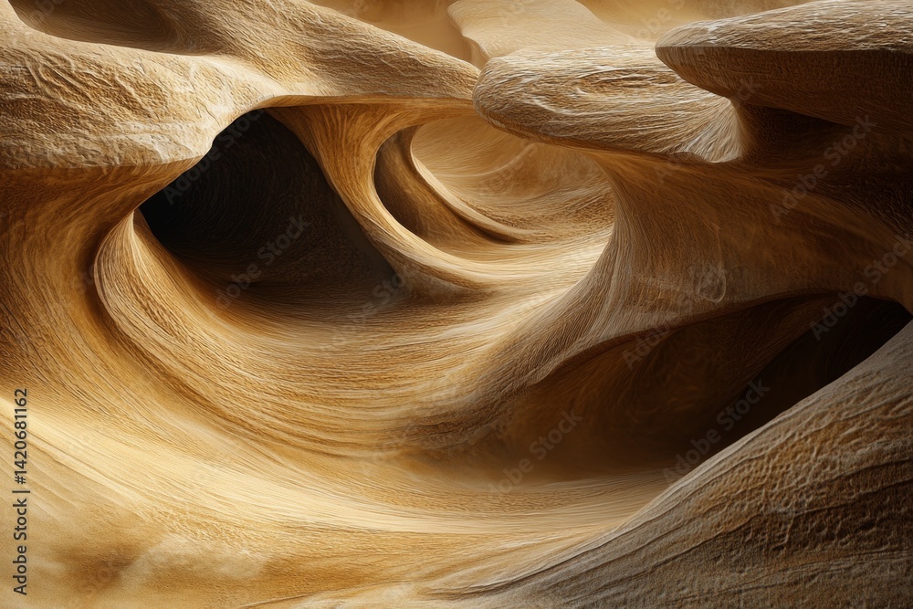 Obraz premium Intricate sandstone formations within a narrow canyon. Detailed, flowing patterns