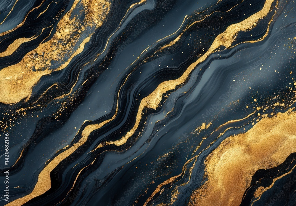 Luxurious black and gold abstract waves create a sophisticated, dynamic visual effect. Luxurious black and gold abstract waves create a sophisticated, dynamic visual effect.